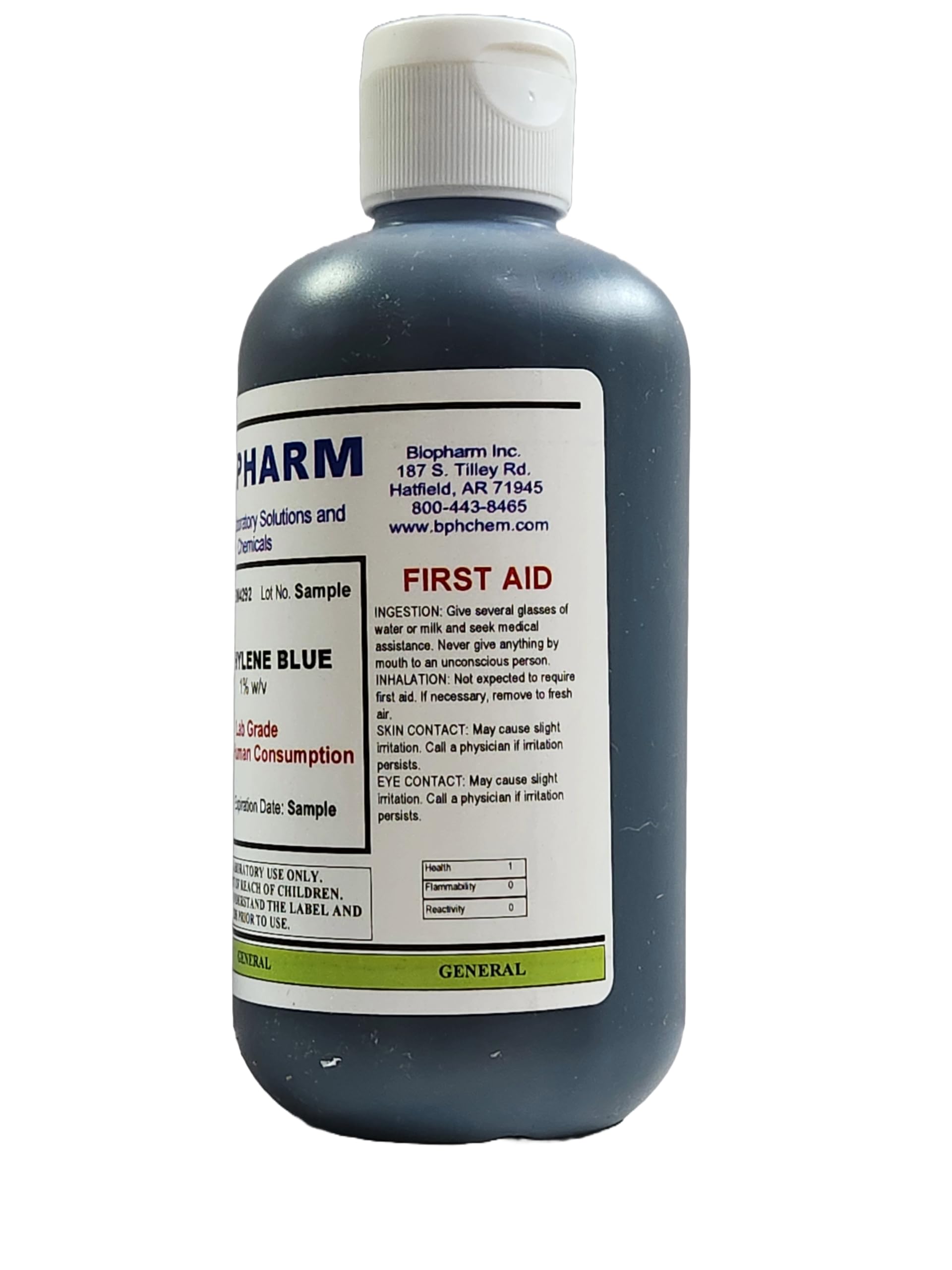 Methylene Blue 1% Aqueous Solution (for Lab Use Only — Not for Human Consumption) — 250 mL — Convenient Dispensing Cap