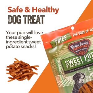 Gaines Family Farmstead Sweet Potato Dog Treats, All Natural Fries, Soft Chews for Dogs, All Ages & Breeds, Nutrient-Rich, Rawhide Alternativem, Dog Training & Rewards, 8 Oz. Bag