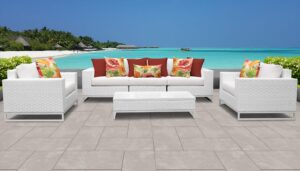 tk classics miami seating patio furniture, sail white