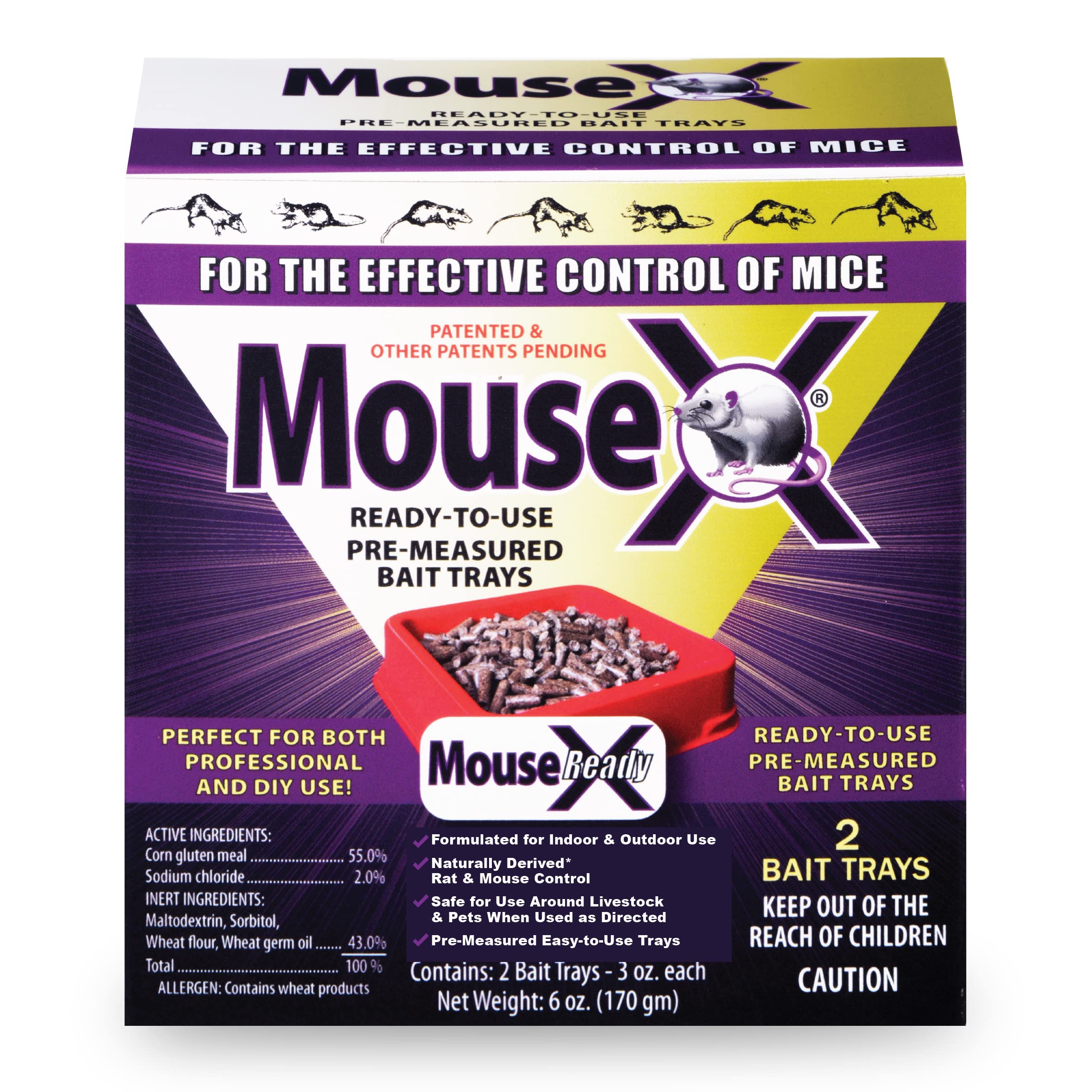 MouseX Ready-to-Use Pre-Measured 3 oz. Bait Trays, 2-Pack: EcoClear Products 620107