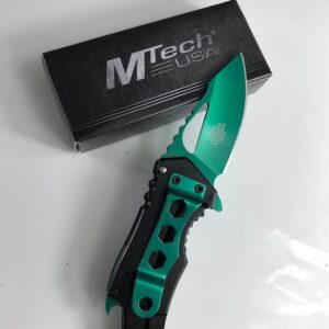 Small Colored MTech Style Pocket Knife Spring Asissted (Green)