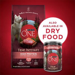 Purina ONE Wet Dog Food True Instinct Classic Ground Grain-Free Formula With Real Beef and Wild Caught Salmon High Protein Wet Dog Food - (Pack of 12) 13 oz. Cans