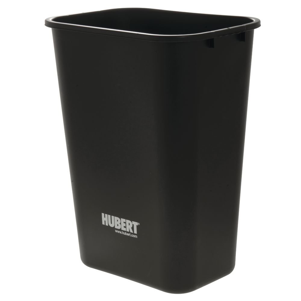 HUBERT Trash Can 41 qt Black Plastic - 15 1/4" L x 11" W x 20" H