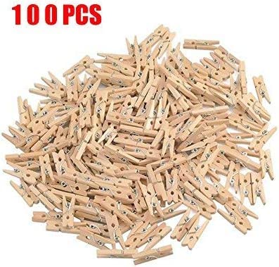 GCA DIY Wooden Pins for Scrapbooking Wood Crafts, Mini Clothespins 100 Per Pack 1"