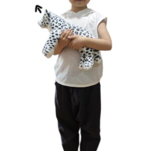 TAGLN The Jungle Animals Stuffed Plush Toys Cheetah Tiger Panther Lioness Pillows (White Leopard, 16 Inch)