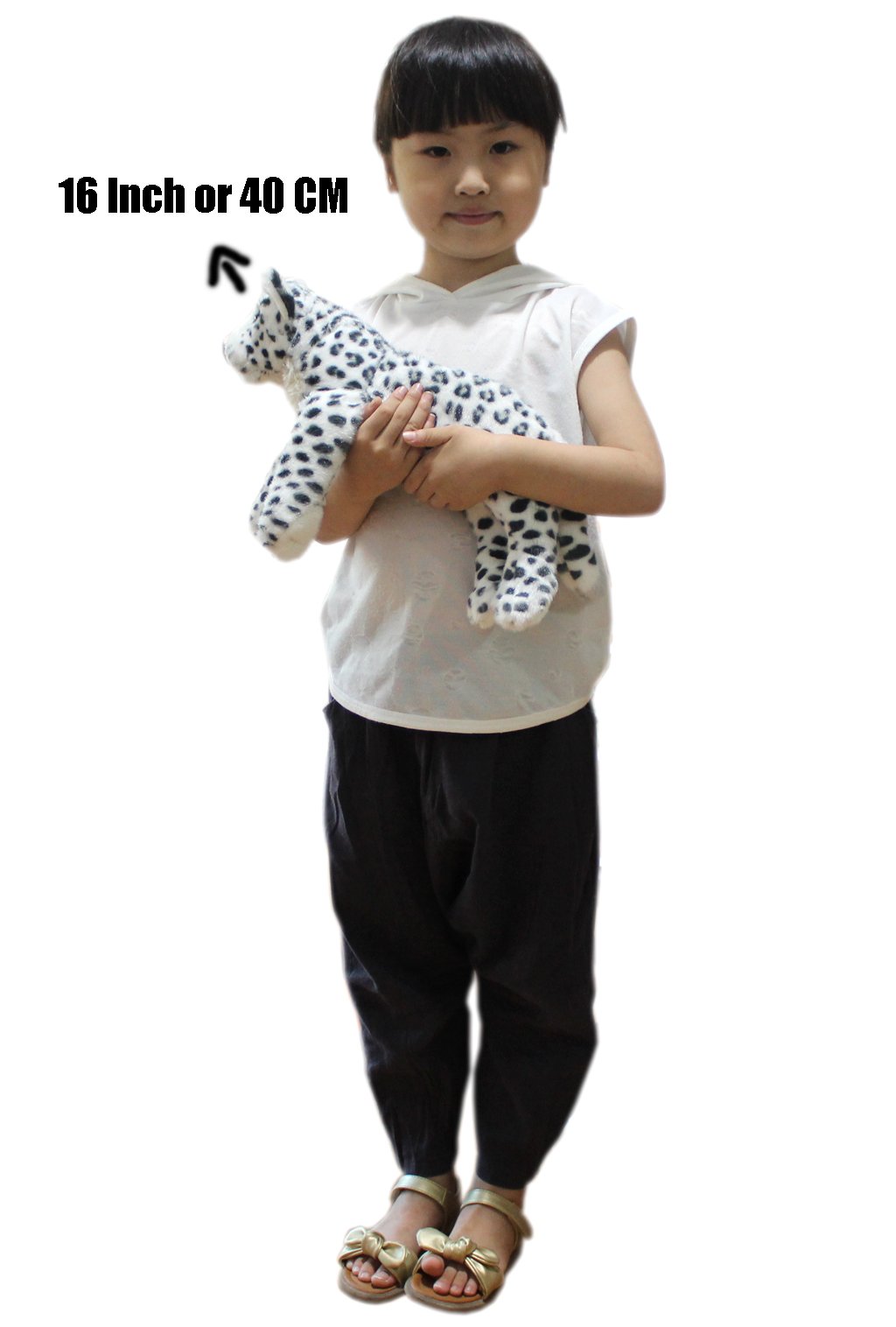 TAGLN The Jungle Animals Stuffed Plush Toys Cheetah Tiger Panther Lioness Pillows (White Leopard, 16 Inch)