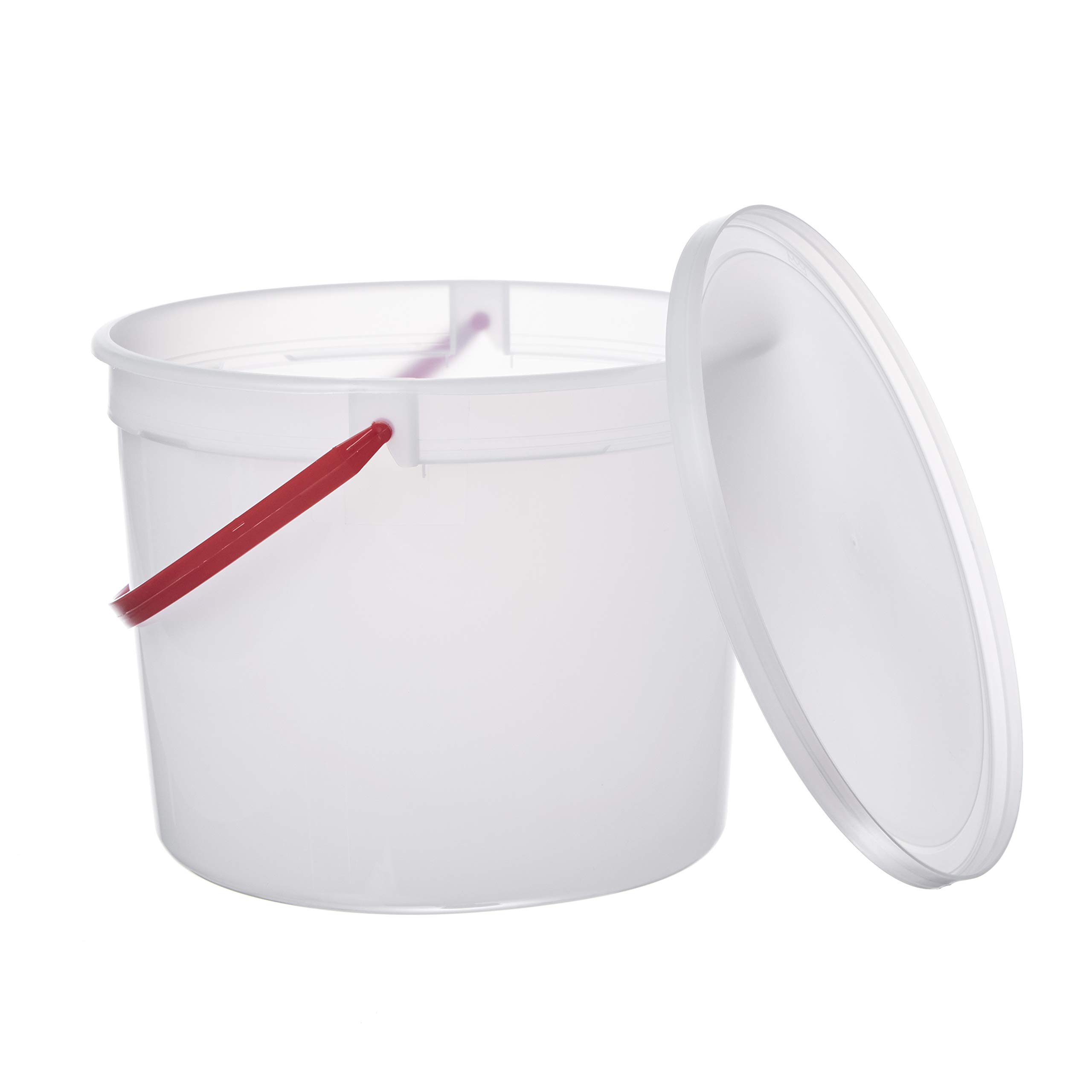 Consolidated Plastics Pail with Handle, HDPE, 5 Quart, Natural, 10 Piece