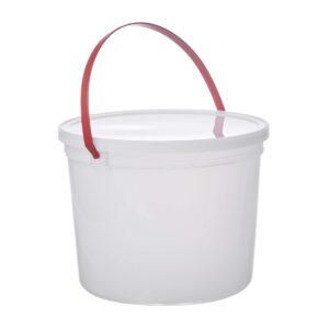 Consolidated Plastics Pail with Handle, HDPE, 5 Quart, Natural, 10 Piece