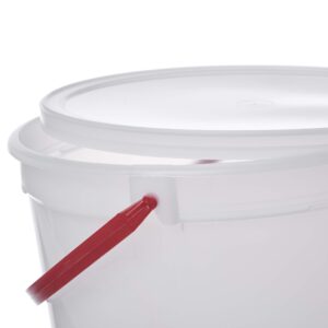 Consolidated Plastics Pail with Handle, HDPE, 5 Quart, Natural, 10 Piece