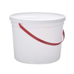 consolidated plastics pail with handle, hdpe, 5 quart, natural, 10 piece