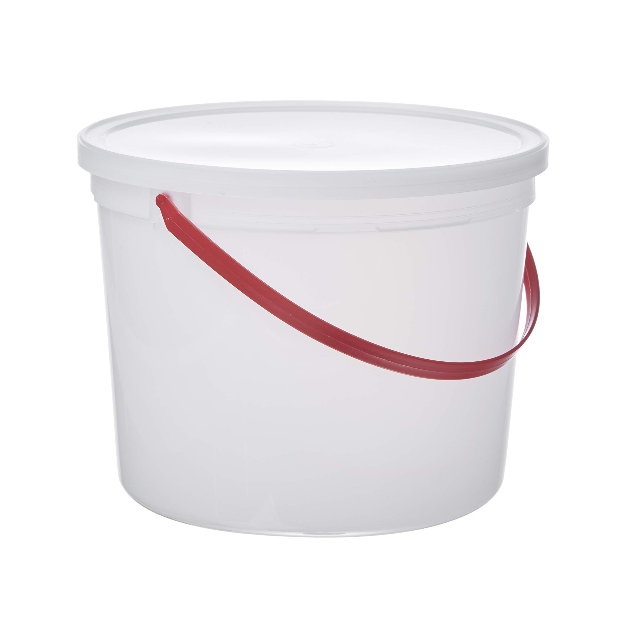 Consolidated Plastics Pail with Handle, HDPE, 5 Quart, Natural, 10 Piece