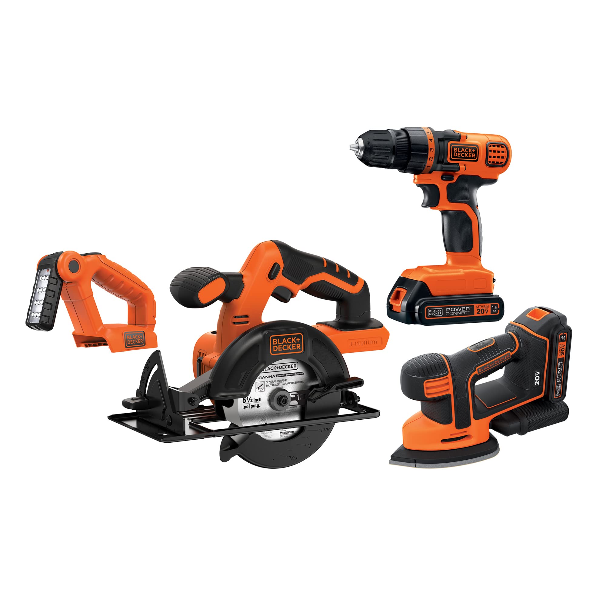 BLACK+DECKER 20V MAX* POWERCONNECT Cordless 4-Tool Combo Kit (​​BD4KITCDCMSL)