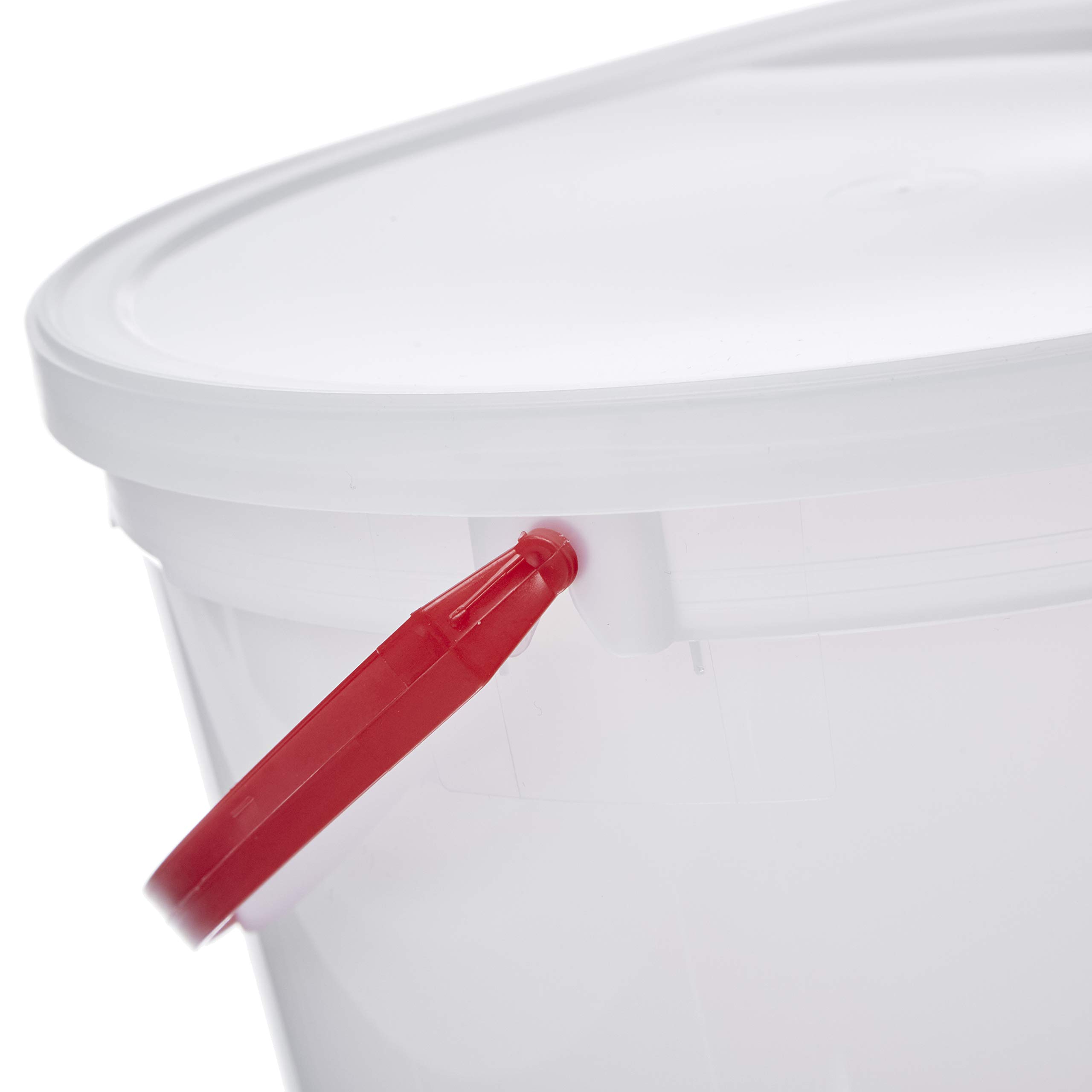 Consolidated Plastics Pail with Handle, HDPE, 5 Quart, Natural, 10 Piece