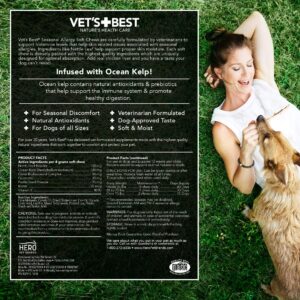 Vet's Best Seasonal Allergy Soft Chew Dog Supplements | Soothes Dogs Skin Irritation Due to Seasonal Allergies | Maintain Histamine Levels | 50 Chewable Tablets, 30 Count (Pack of 2)