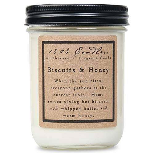 1803 Candles - 14 oz. Jar Soy Candles - (Biscuits and Honey)