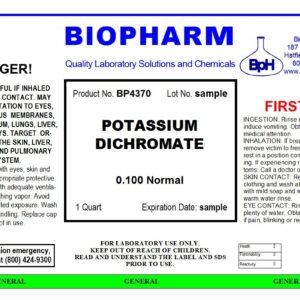 Potassium Dichromate 0.100 Normal Quart (950 mL)