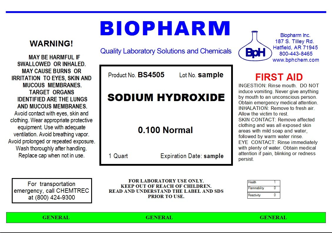 Dilute Solution of Sodium Hydroxide 0.1000 Molar (0.1000 Normal) | 1 Quart (950 mL)