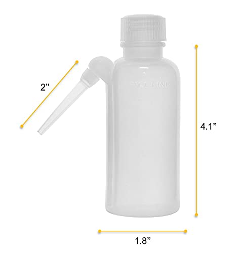 EISCO Wash Bottle, 125ml - Polyethylene - Translucent, Unbreakable - Screw Cap with Down Spout for Dispensing Liquid Labs