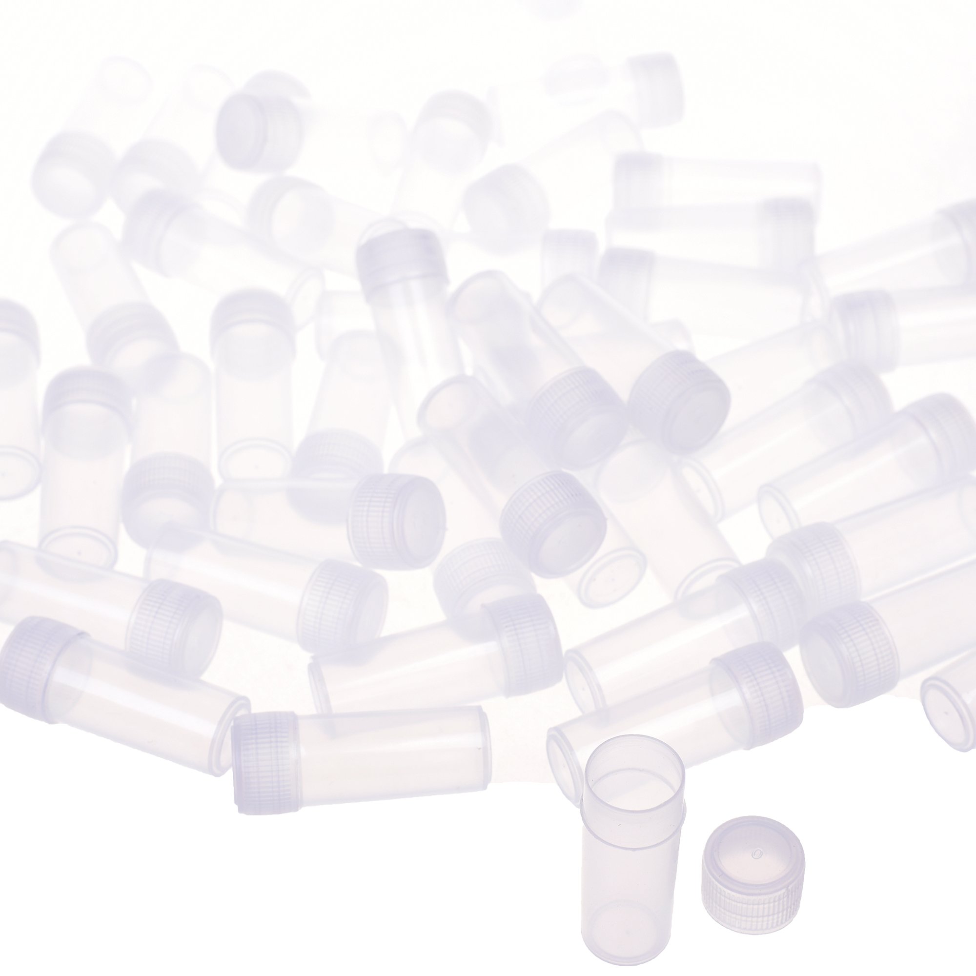 BCP 50Pcs 5ML Plastic Sample Small Bottle Vial Storage Vial Storage Container Test Tube for Lab