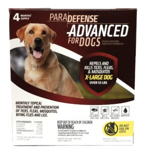 para defense advanced 56+ lb dog pet flea control supply, x-large