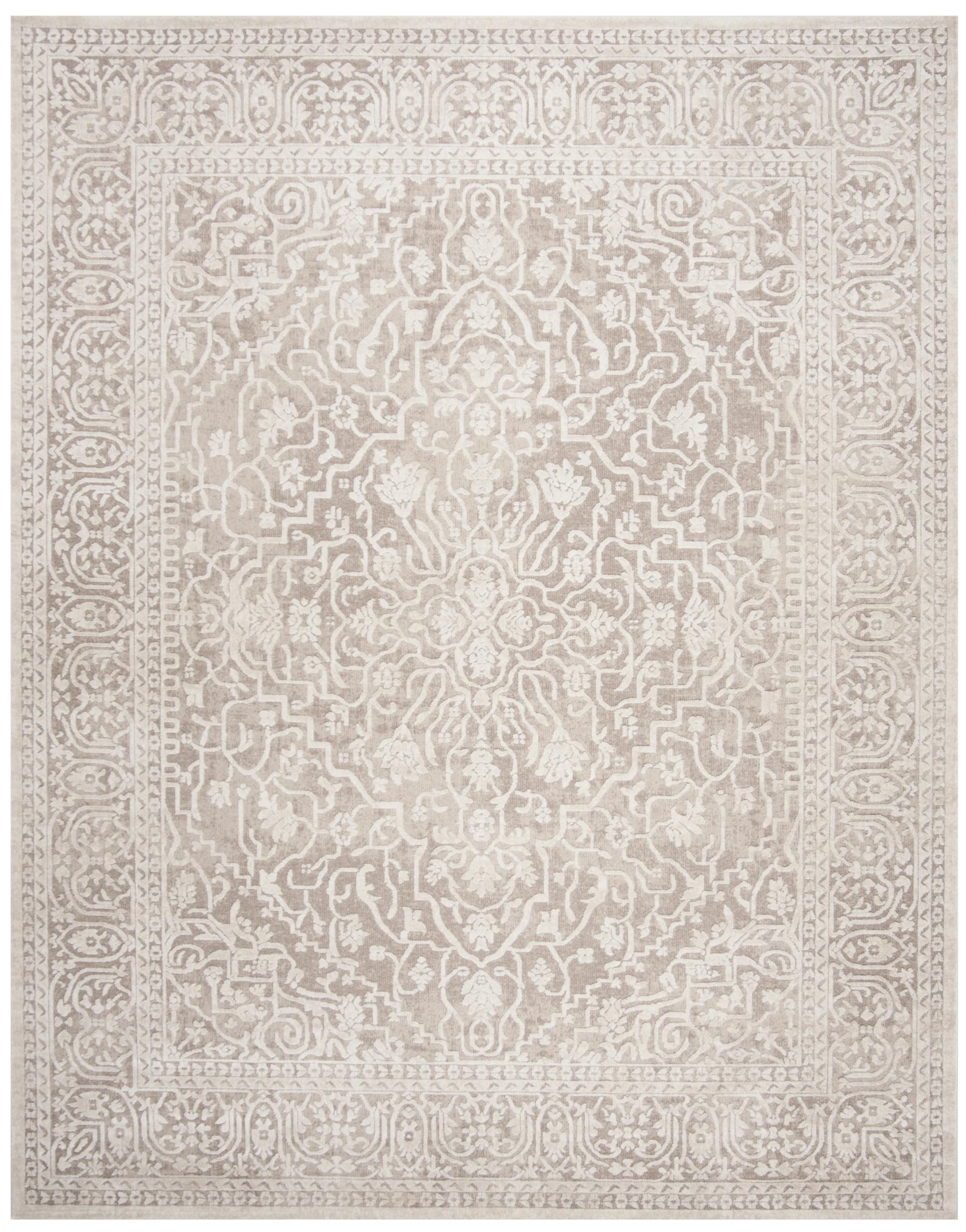 SAFAVIEH Reflection Collection Area Rug - 8' x 10', Beige & Cream, Vintage Distressed Design, Non-Shedding & Easy Care, Ideal for High Traffic Areas in Living Room, Bedroom (RFT670A)