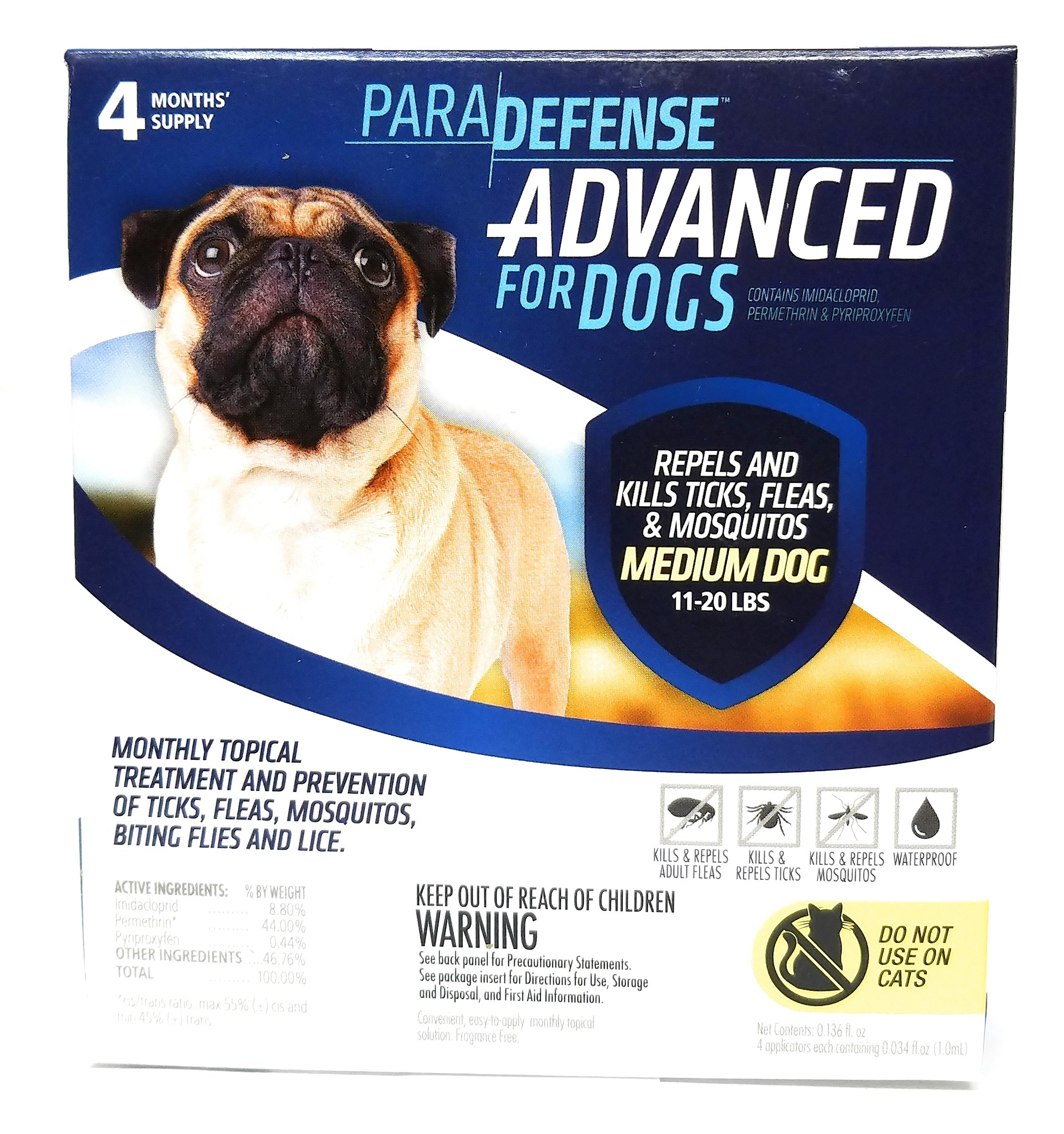 Para Defense Advanced 11-20 lb Dog Pet Flea Control Supply, Medium