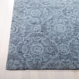 SAFAVIEH Abstract Collection Area Rug - 6' x 9', Blue, Handmade Wool, Ideal for High Traffic Areas in Living Room, Bedroom (ABT207A)