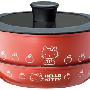 Pot 20cm Frying pan Skater Handle is Out 20cm Glass lid 20cm Handle 4-Piece Set Hello Kitty Sanrio ANFP2