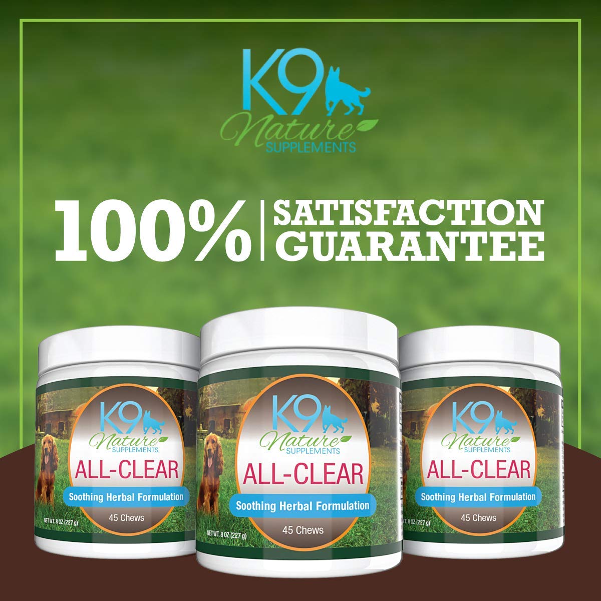 K9 Nature Supplements: All-Clear - Allergy Supplement for Dogs - 45 Chews - Soothing Herbal Formula with Natural Ingredients - Support for Pet’s Seasonal Allergies & Itching - for All Breeds