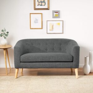 Christopher Knight Home Bridie Mid-Century Modern Loveseat, Grey Fabric