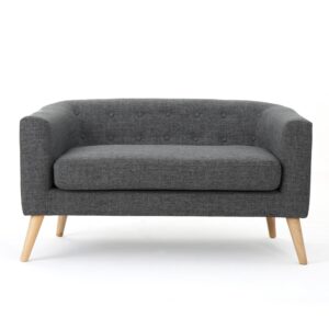 Christopher Knight Home Bridie Mid-Century Modern Loveseat, Grey Fabric