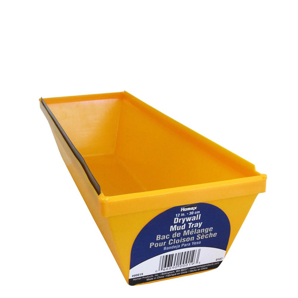 Drywall Mud Tray, Yellow, 12"