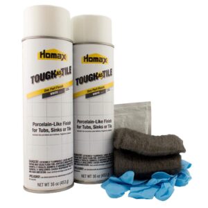 Homax 41072031530 Tough As Tile Tub, Sink, and Tile Refinishing Kit, Aerosol, White, 32 oz