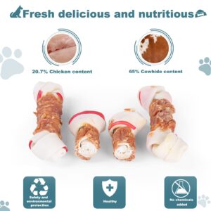 Pawant Chicken Wrapped Bone for Large Dog Treats Puppy Chews Snacks Promotes Healthy Chewing Chicken Wrapped Knot 6.5" 1lb