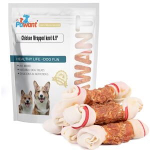 pawant chicken wrapped bone for large dog treats puppy chews snacks promotes healthy chewing chicken wrapped knot 6.5" 1lb