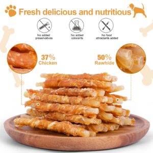 Pawant Chicken Wrapped Rawhides for Dogs Treats Puppy Training Snacks Sticks Dog Rawhide Chews All Natural Dog Treats 0.5lb