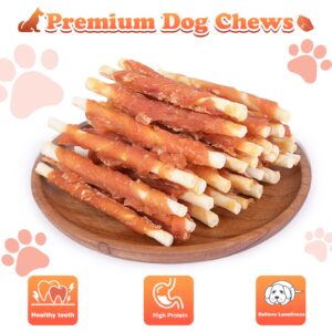 Pawant Puppy Training Snacks Dog Chews Treats Chicken Wrapped White Rawhide Sticks 1lb