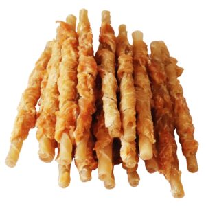 Pawant Chicken Wrapped Rawhides for Dogs Treats Puppy Training Snacks Sticks Dog Rawhide Chews All Natural Dog Treats 0.5lb