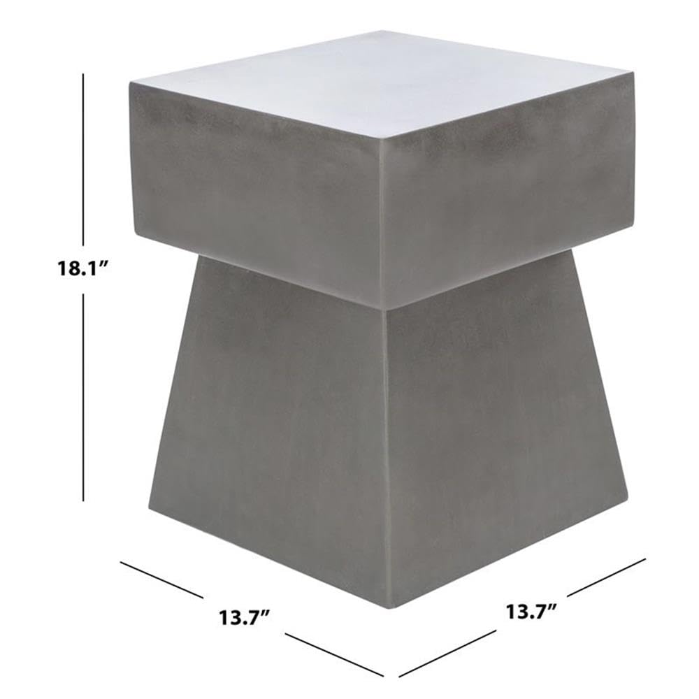 SAFAVIEH Outdoor Collection Zen Mushroom Modern Dark Grey Concrete Accent Table (Fully Assembled)