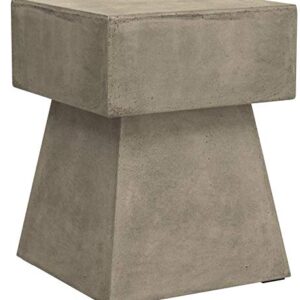 SAFAVIEH Outdoor Collection Zen Mushroom Modern Dark Grey Concrete Accent Table (Fully Assembled)