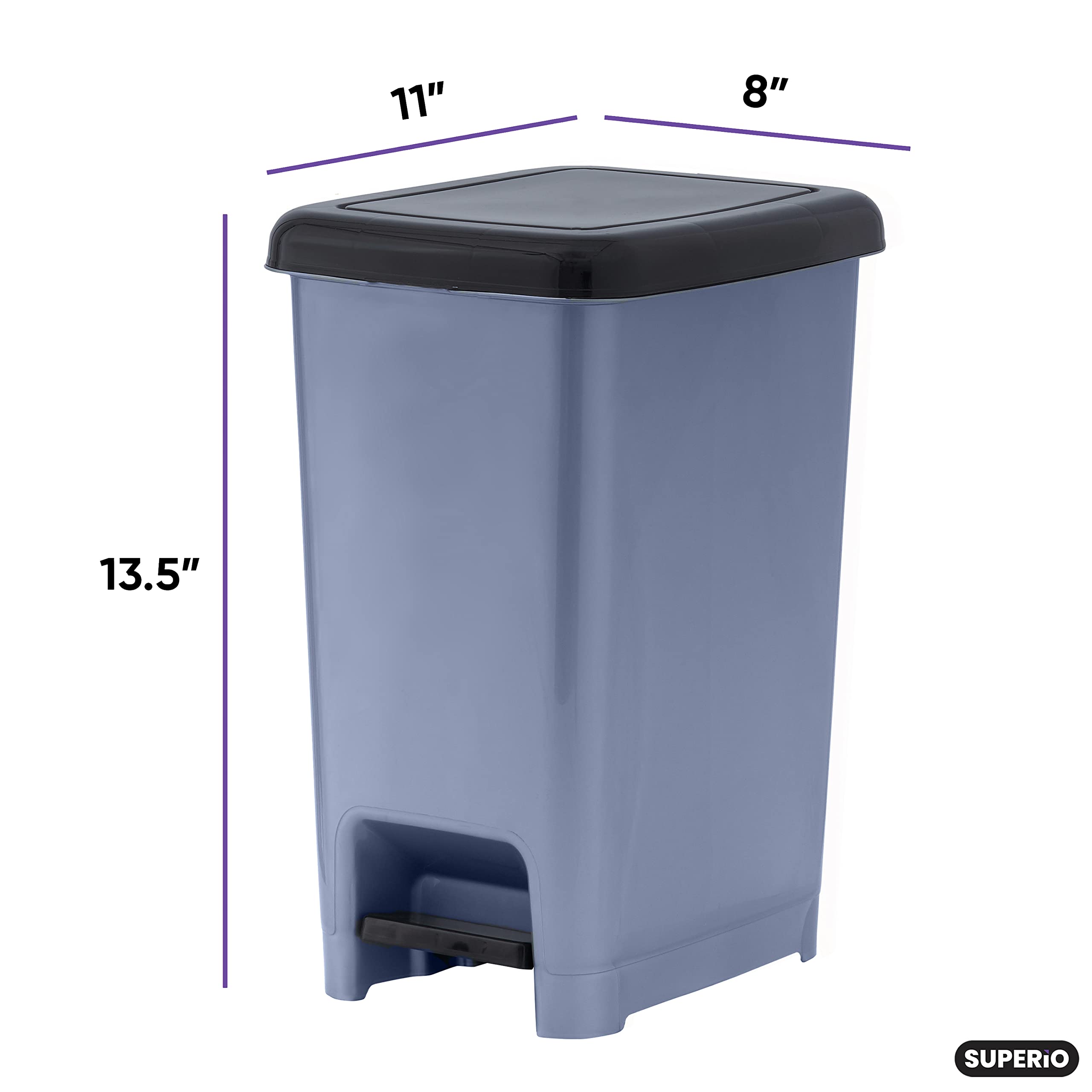 Superio Slim Pedal Trash Can