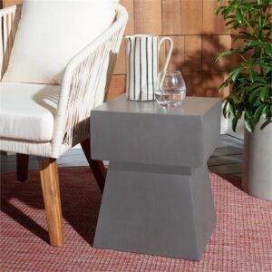 SAFAVIEH Outdoor Collection Zen Mushroom Modern Dark Grey Concrete Accent Table (Fully Assembled)