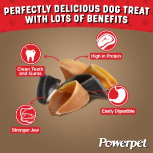 Powerpet 100% Natural Cow Hooves for Dogs – Durable Chews & Dental Treats for All Dog Breeds & Sizes, Helps Reduce Tartar & Boredom, Large Hoofs for Chewing, Supports Clean Teeth & Gums, 5 Pack