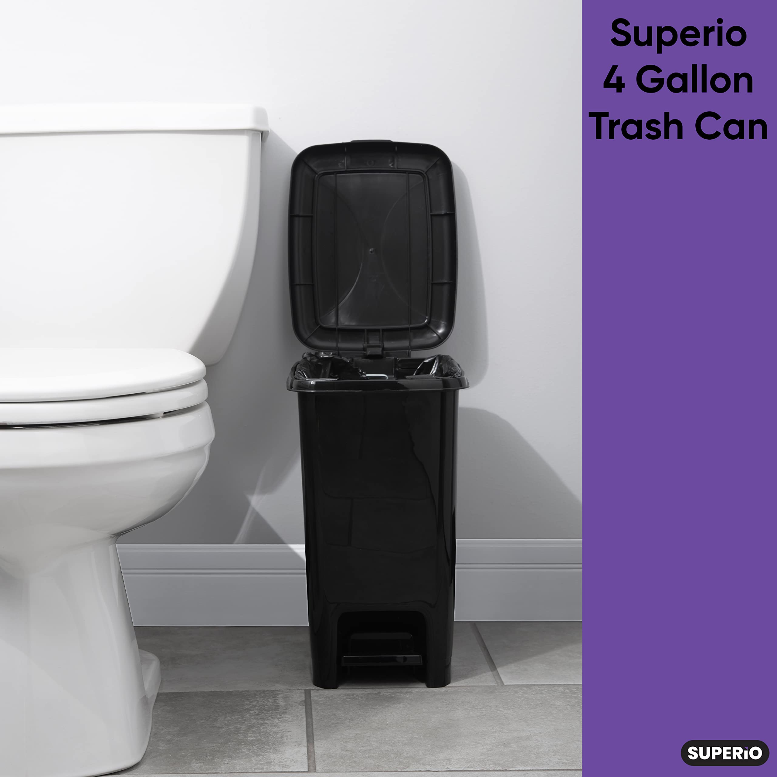 Superio Slim Pedal Trash Can