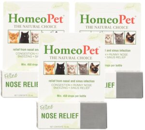 homeopet feline nose relief, 3-pack, 15 ml each