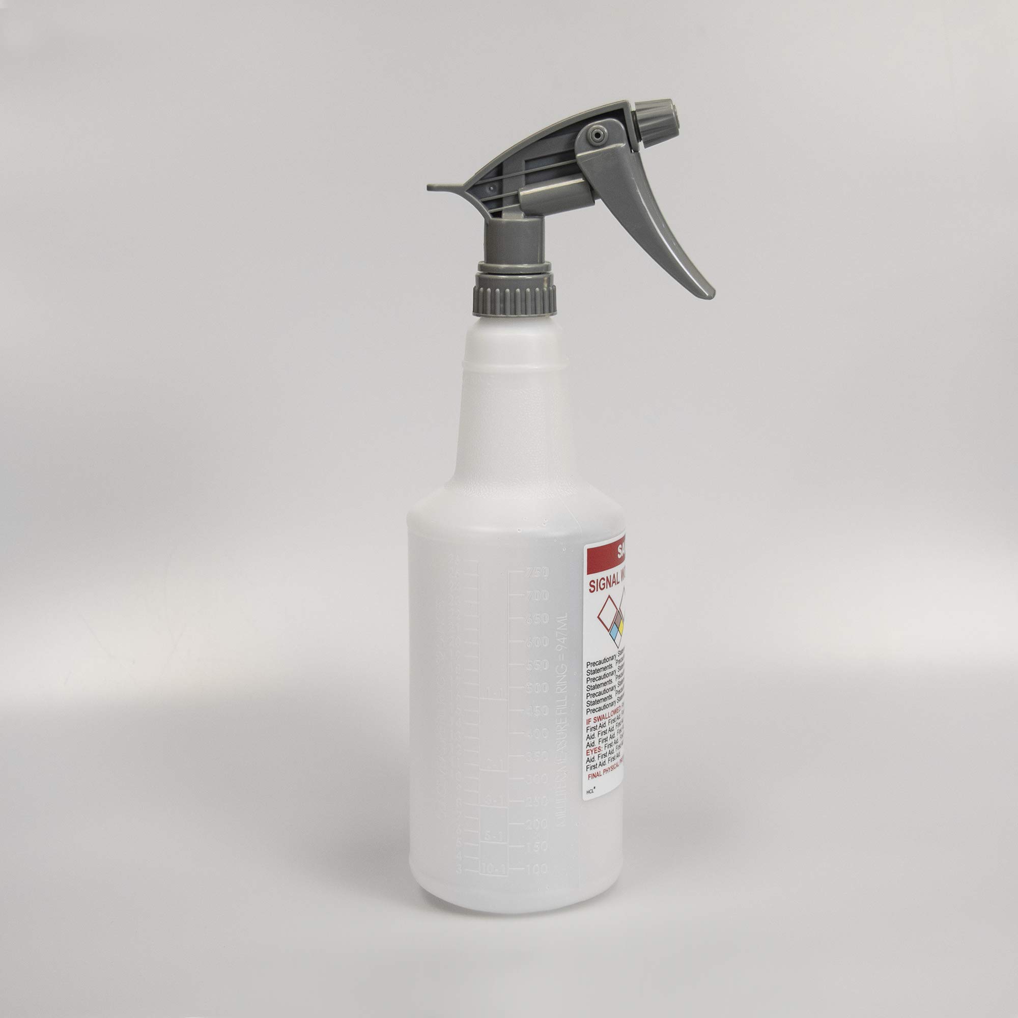 Pre-Labeled GHS Spray Bottles - 10% Bleach Solution - 16oz (Supplied Empty)