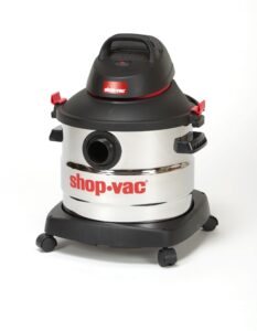 shop-vac 5989405 8 gallon wet/dry vacuum, 6.0 peak hp, stainless steel, 12 ft hose, ideal for home & commercial use