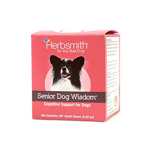 Herbsmith Senior Dog Wisdom – Dog Dementia Supplement – DHA for Senior Dog Brain Health - Senior Supplement for Dogs- 60ct Small Chews