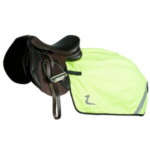 horze high-visibility reflective horse quarter sheet riding blanket with fleece lining - yellow - horse