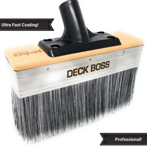 Deck Stain Brush Applicator - Deck BOSS by Perdura - 7 inch Paint Brush - Stain Seal and Paint for Floor and Fence - Brush Tool for Water and Oil Based Coatings on Wood and Concrete Rough or Smooth